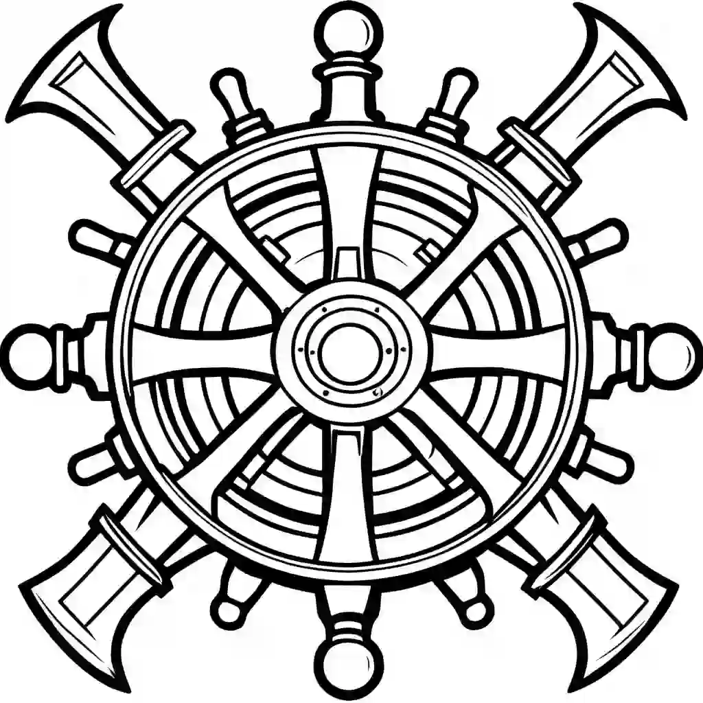 Ship's Helm coloring pages